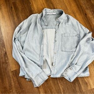 Calvin Klein Jean Light Wash Denim Button Top